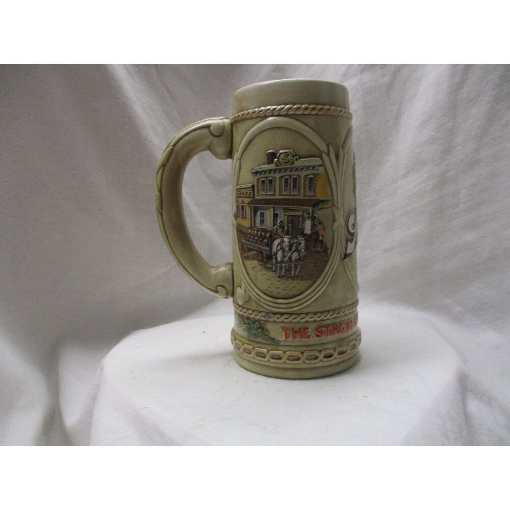 Stroh Brewing Company, fire brewed, Beer Stein, Vintage Ceramic, Mug, tumbler